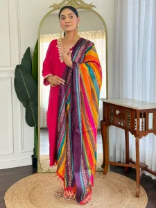 Indo Era Women Silk Blend Kurta Pant Dupatta Set