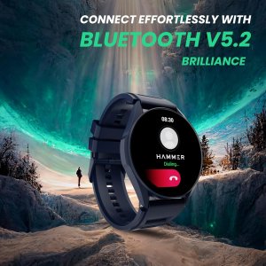 HAMMER Cyclone 1.39" Round Dial Rotating Crown Smart Watch with Calling Function, High Refresh Rate, Multi Sports Modes, Spo2, HR, Voice Assistant...